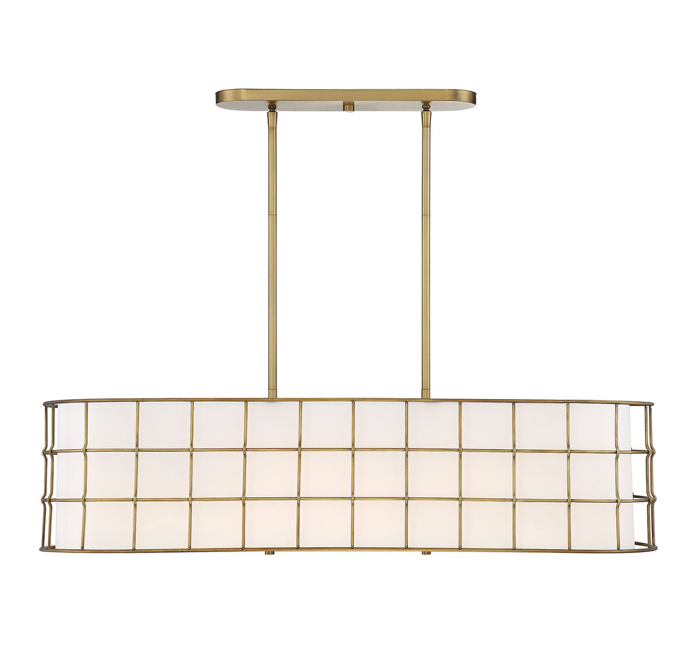 Hayden 5-Light Linear Chandelier in Warm Brass