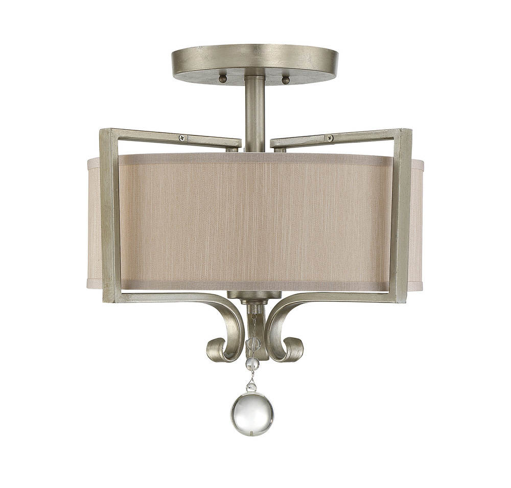 Rosendal 2-Light Ceiling Light in Silver Sparkle