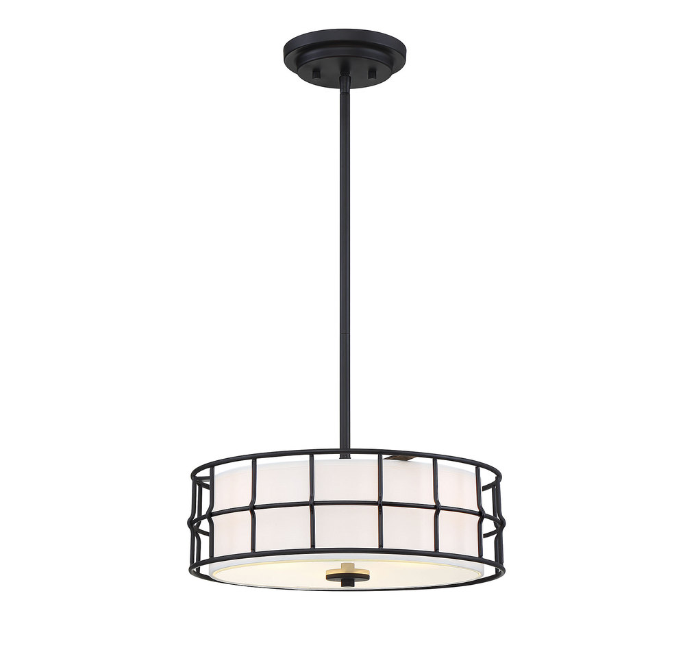 Hayden 3-Light Convertible Semi-Flush or Pendant in Black