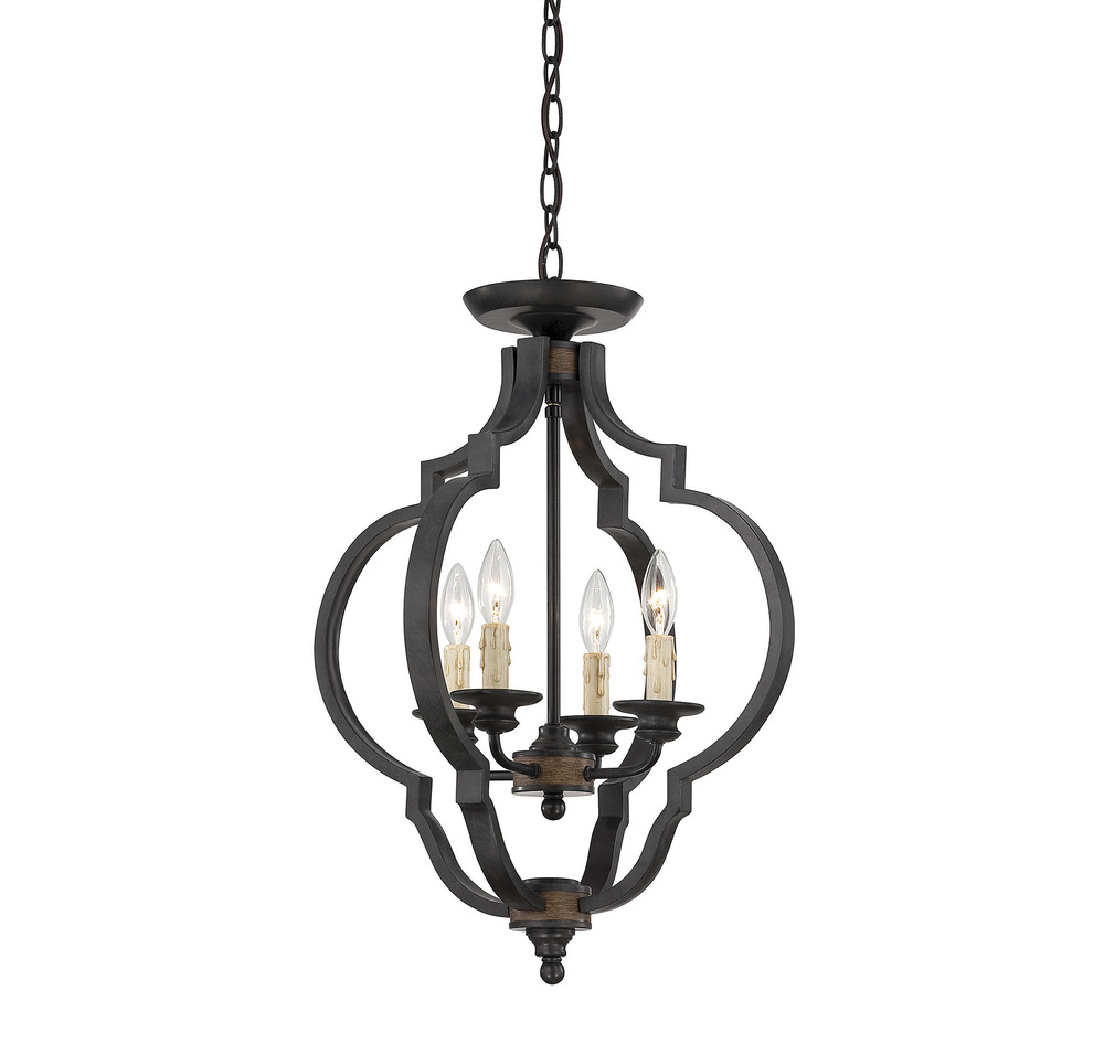 Kelsey 4-Light Covertible Semi-Flush or Pendant in Durango