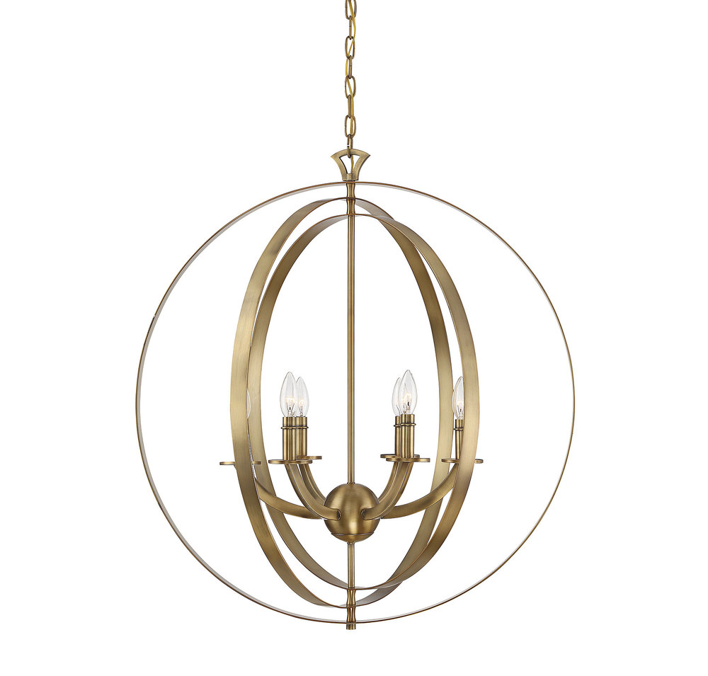 Dumont 6-Light Pendant in Warm Brass