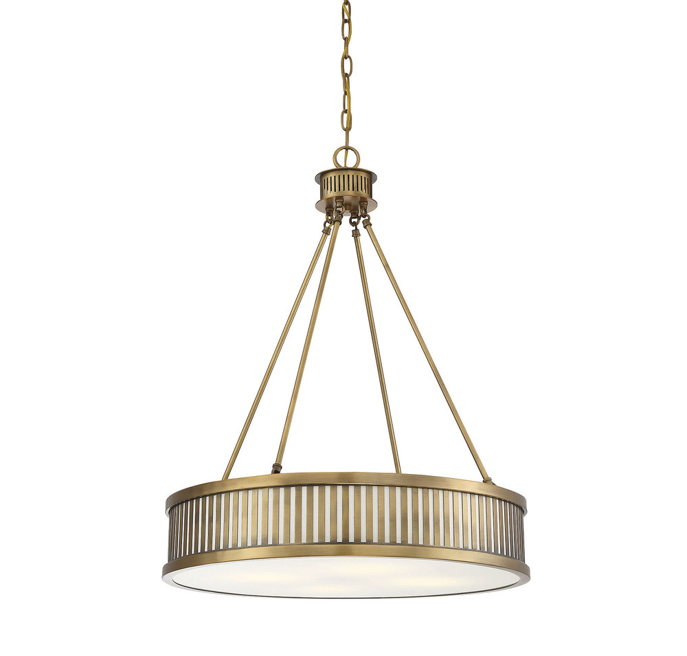 William 4-Light Pendant in Warm Brass