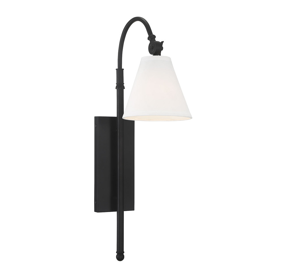 Rutland 1-Light Adjustable Wall Sconce in Matte Black
