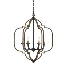Savoy House 1-0307-6-96 - Westwood 6-Light Chandelier in Barrelwood with Brass Accents