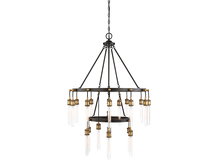 Savoy House 1-2902-21-51 - Campbell 21-Light Chandelier in Vintage Black with Warm Brass