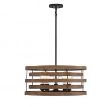 Savoy House 7-2966-5-36 - Blaine 5-Light Pendant in Natural Walnut with Black Accents