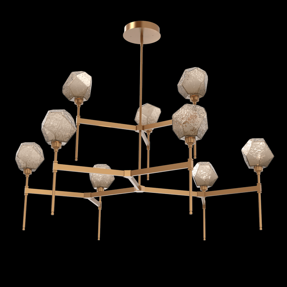 Gem Round Chandelier-55-Novel Brass