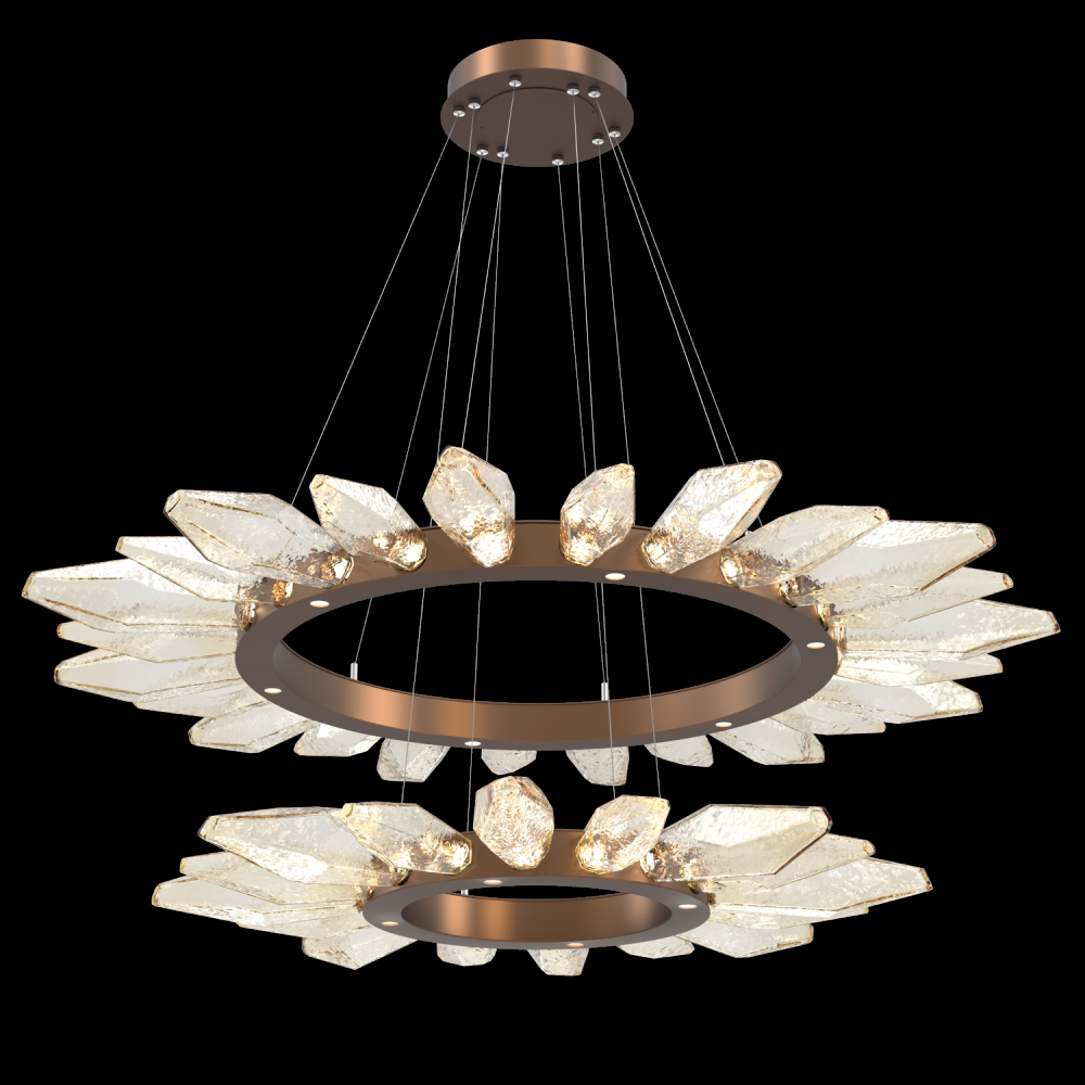 Rock Crystal Radial Ring Two Tier - 42/56-Burnished Bronze