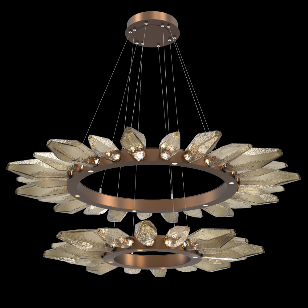 Rock Crystal Radial Ring Two Tier - 42/56-Burnished Bronze