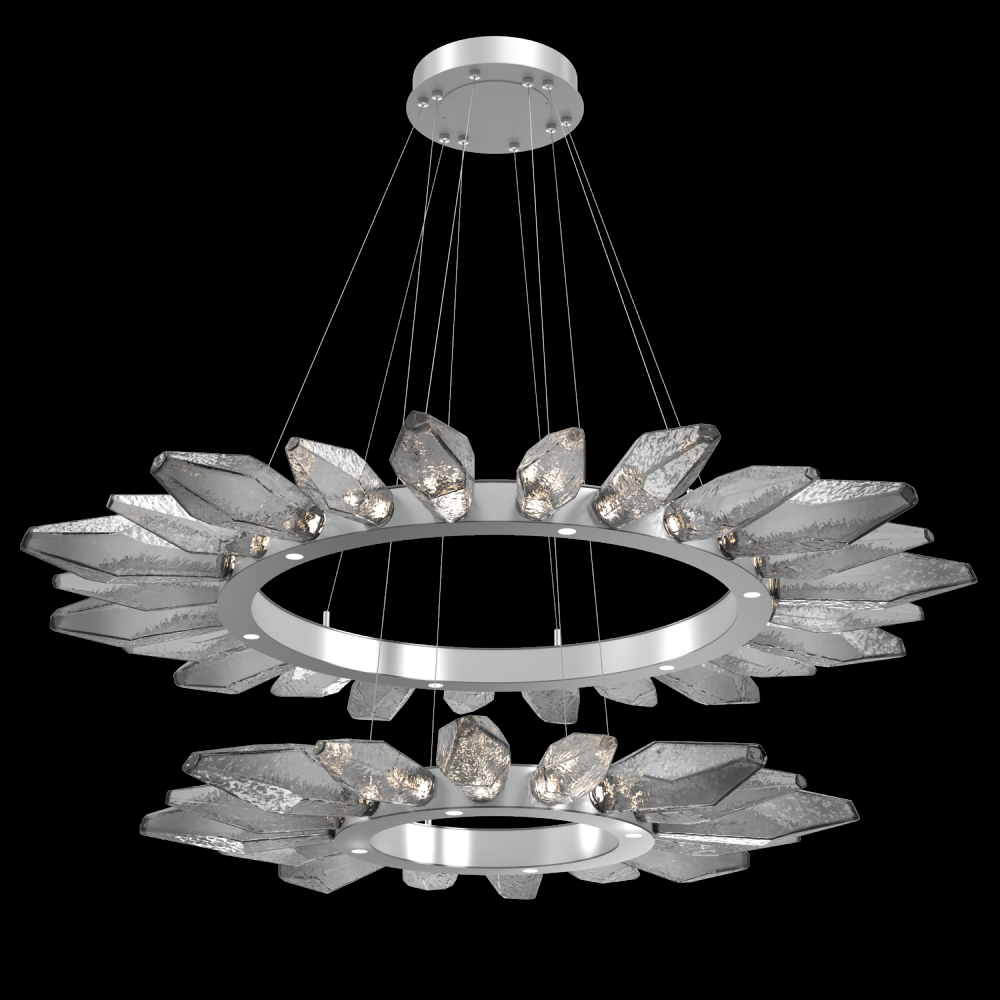 Rock Crystal Radial Ring Two Tier - 42/56-Classic Silver