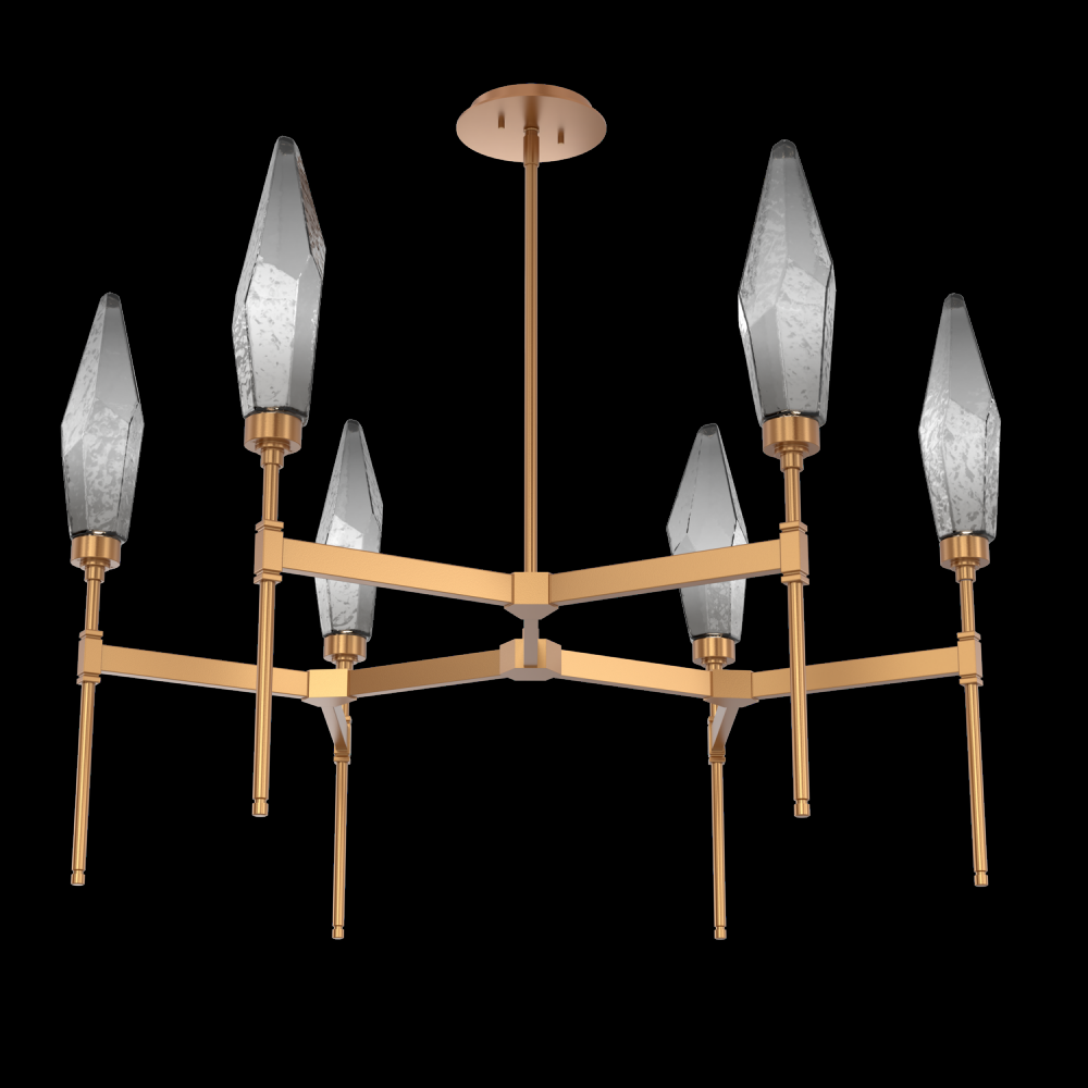 Rock Crystal Round Belvedere Chandelier-37-Novel Brass