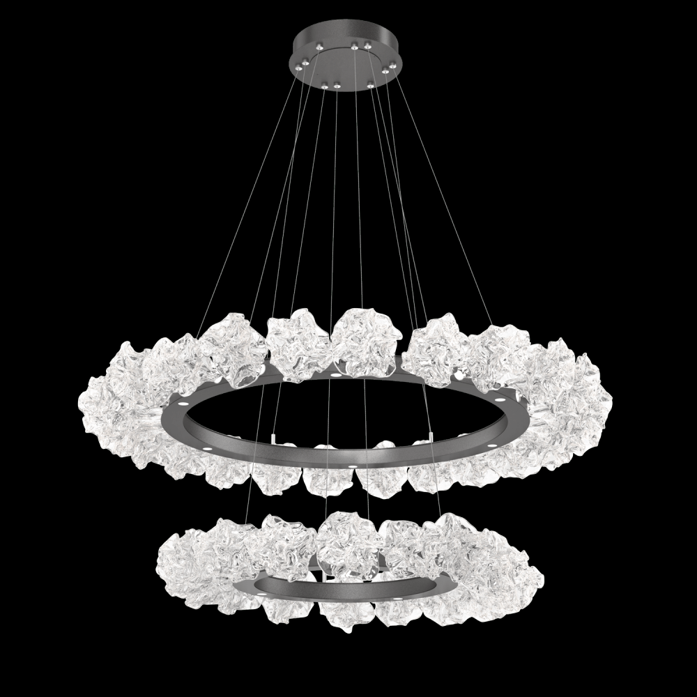 Two Tier Blossom Ring Chandelier - 2B-Graphite