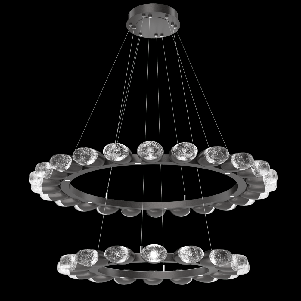 Pebble DoubleRing 36" & 48" Small Glass-Graphite-Pebble Clear