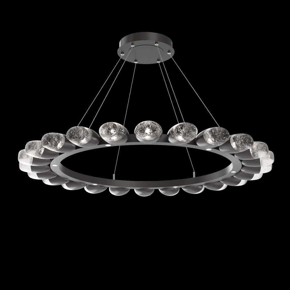Pebble 48"Ring (24 Small Glass)-Graphite-Pebble Clear