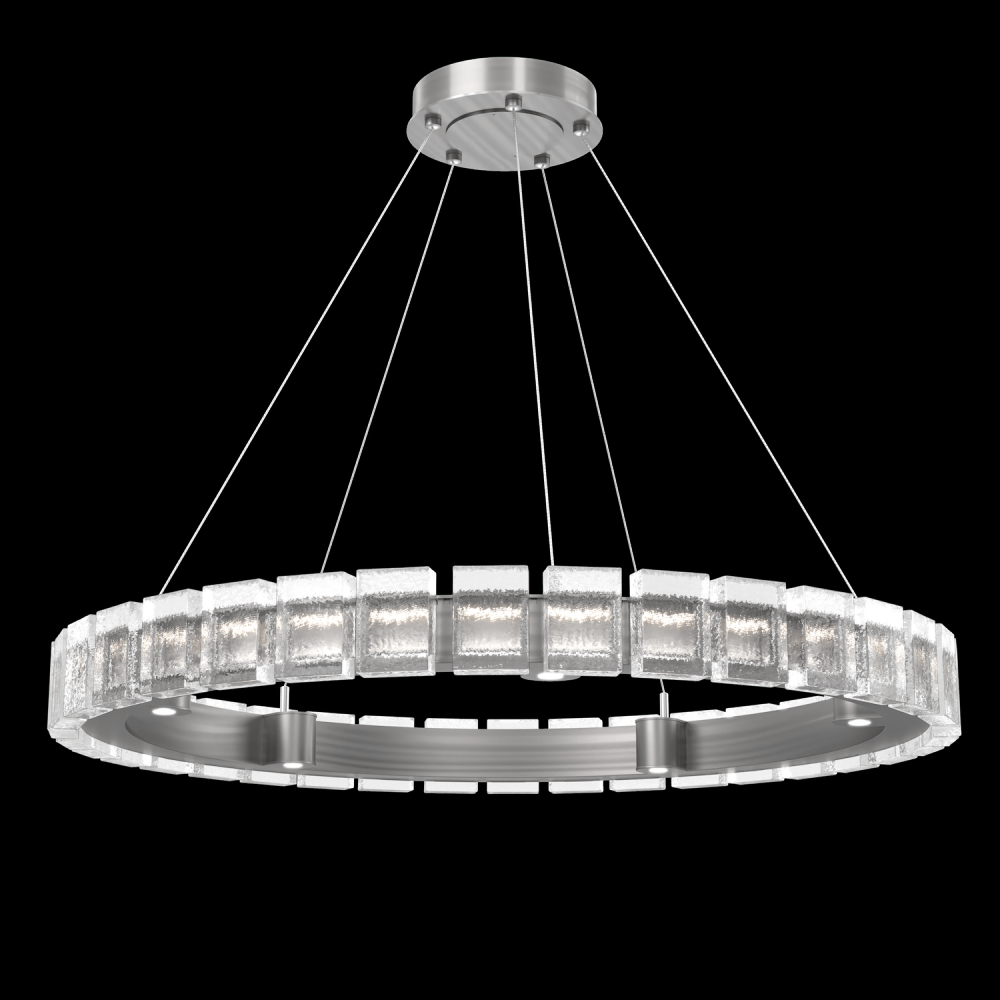 Tessera 38in Ring-Satin Nickel-Pavé Cast Glass
