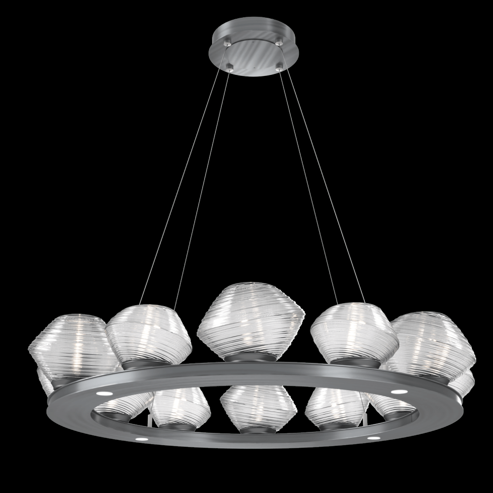 Mesa 36" Ring-Gunmetal-Clear Blown Glass