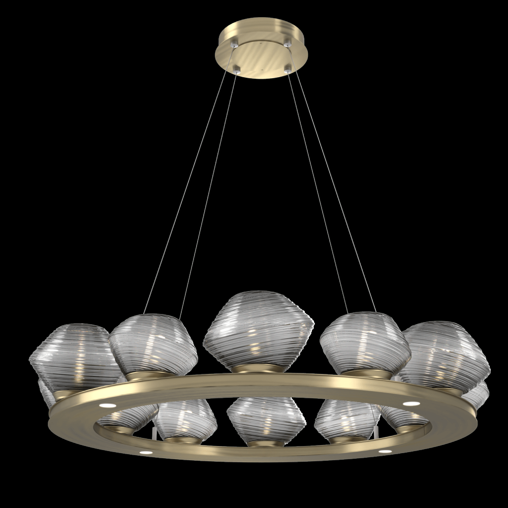 Mesa 36" Ring-Heritage Brass-Smoke Blown Glass