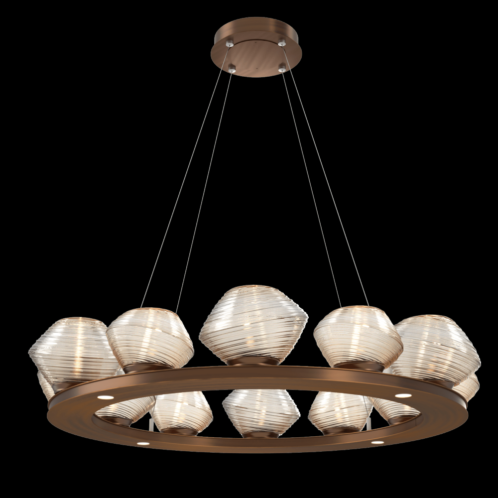 Mesa 36" Ring-Oil Rubbed Bronze-Amber Blown Glass