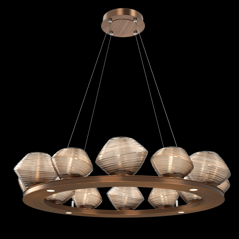 Mesa 36" Ring-Oil Rubbed Bronze-Bronze Blown Glass