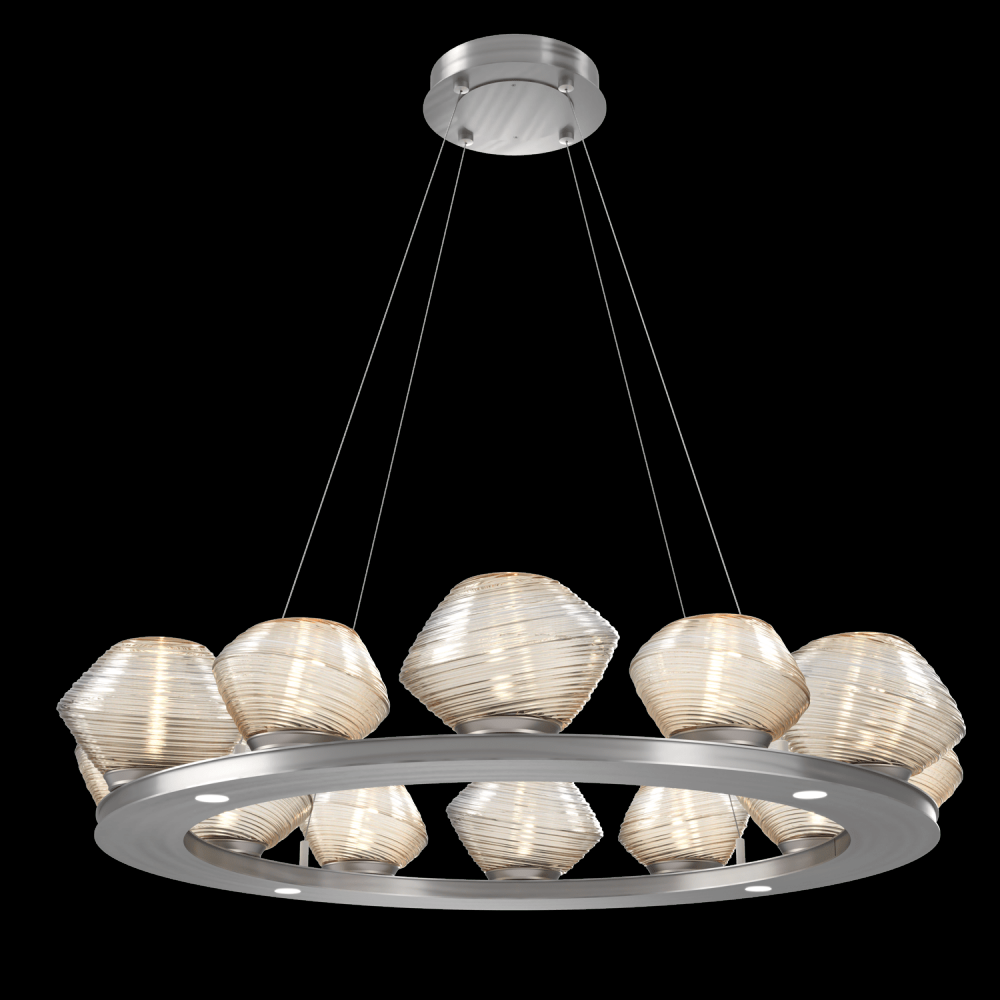 Mesa 36" Ring-Satin Nickel-Amber Blown Glass
