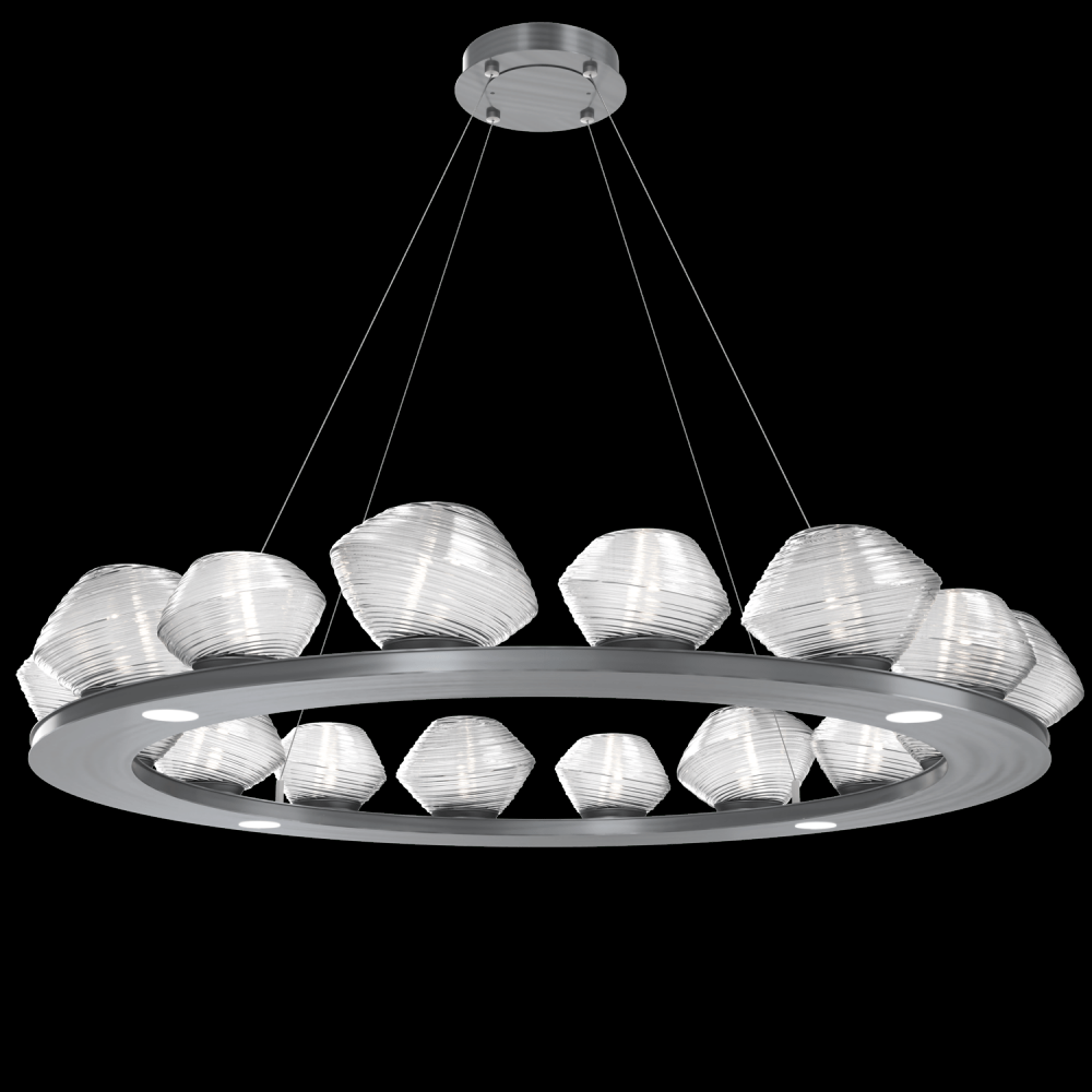 Mesa 48" Ring-Gunmetal-Clear Blown Glass