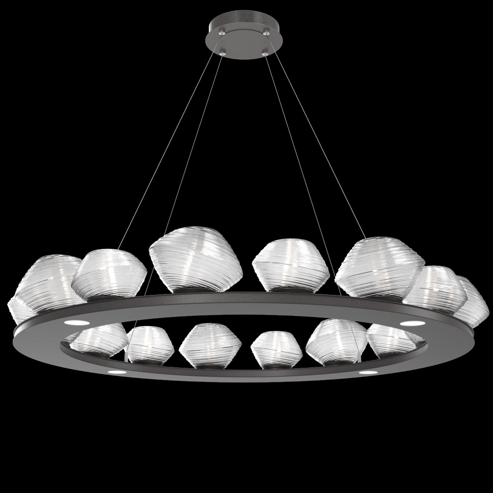 Mesa 48" Ring-Graphite-Clear Blown Glass