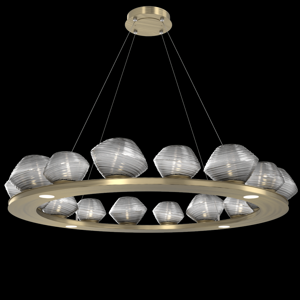 Mesa 48" Ring-Heritage Brass-Smoke Blown Glass