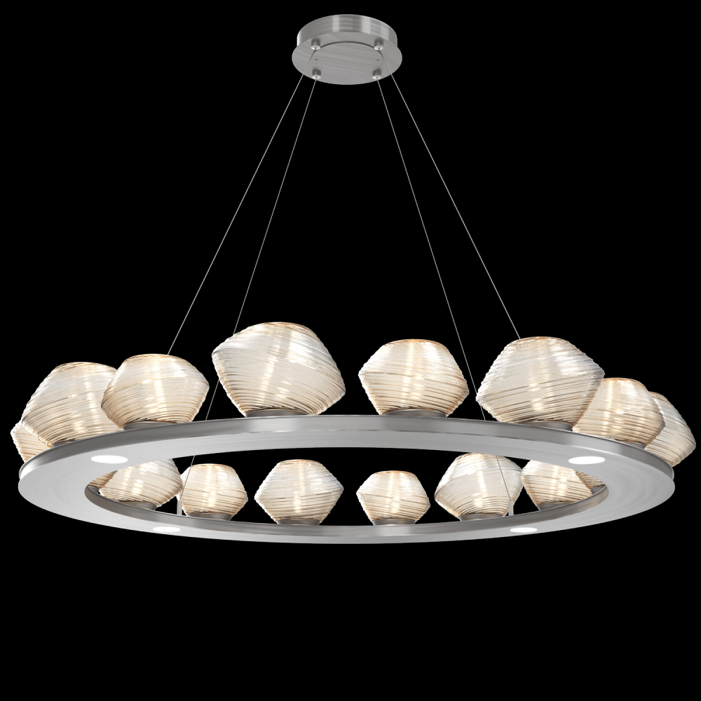 Mesa 48" Ring-Satin Nickel-Amber Blown Glass