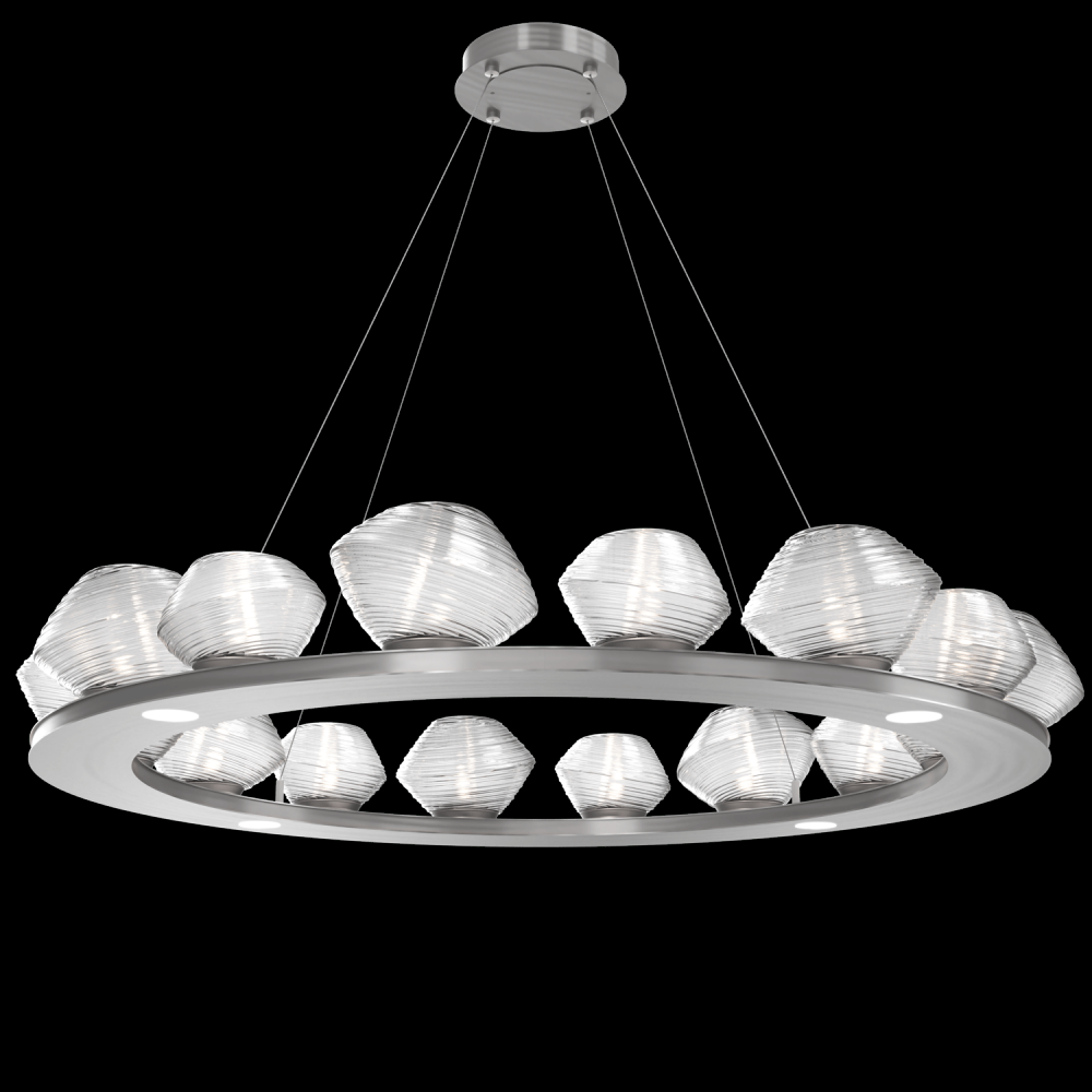 Mesa 48" Ring-Satin Nickel-Clear Blown Glass