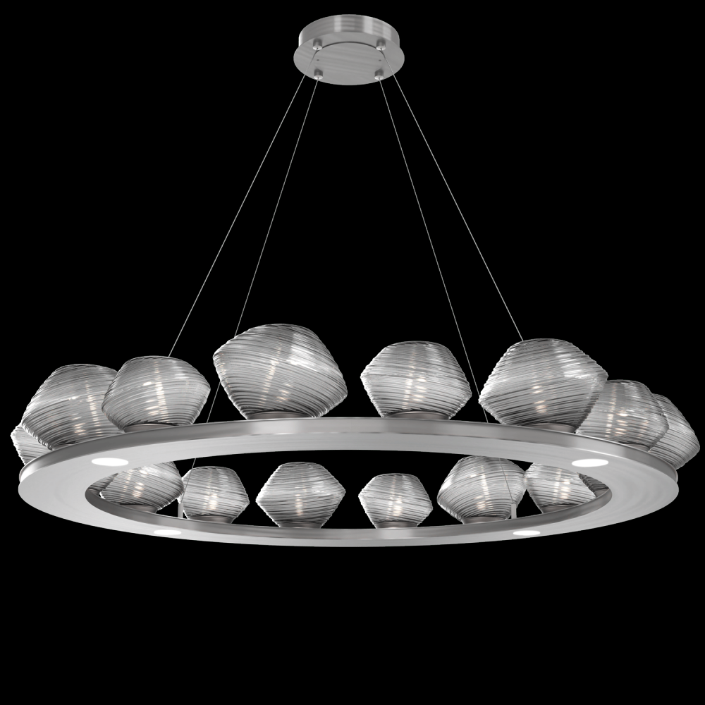 Mesa 48" Ring-Satin Nickel-Smoke Blown Glass