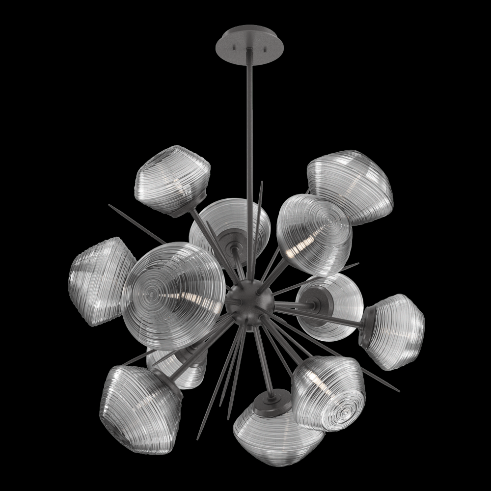 Mesa 36" Starburst-Graphite-Smoke Blown Glass