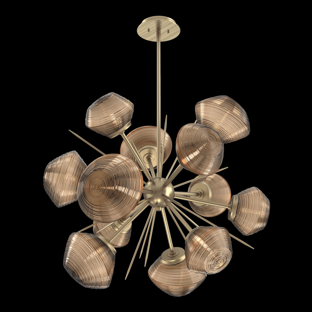 Mesa 36" Starburst-Heritage Brass-Bronze Blown Glass
