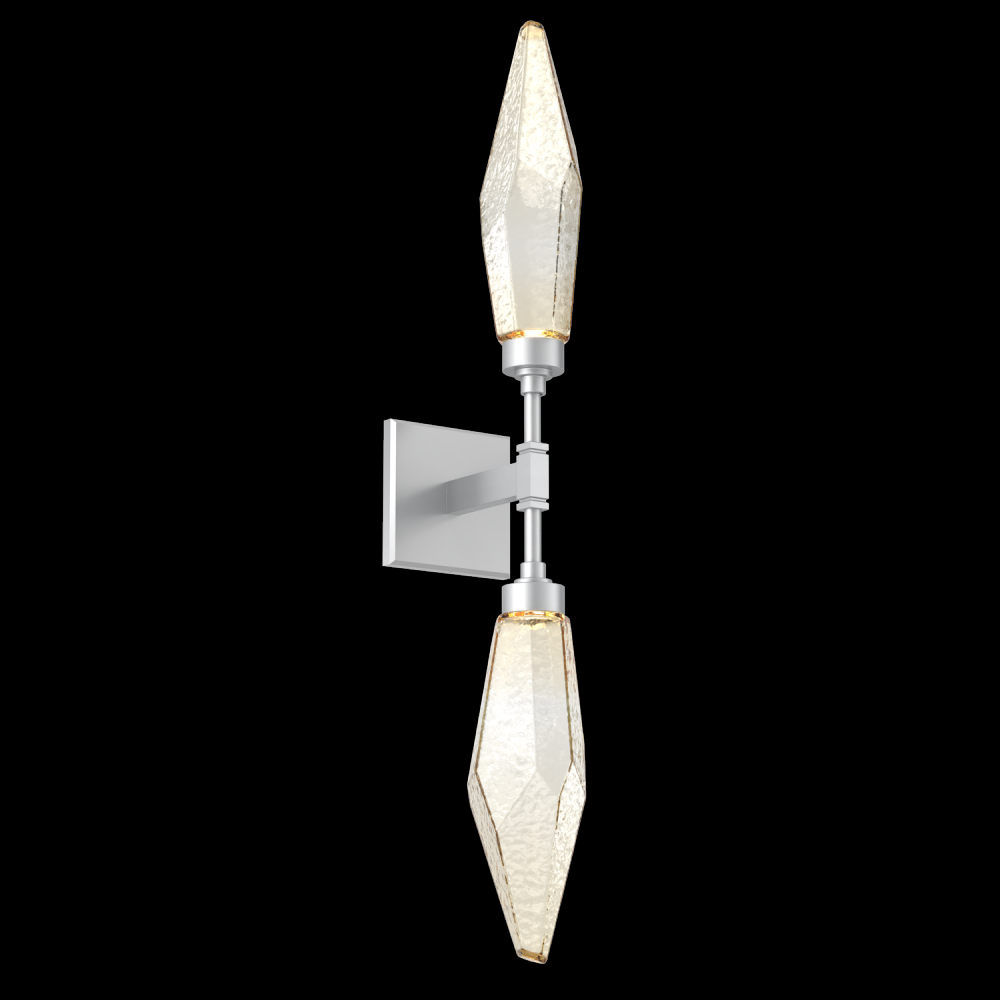 Rock Crystal Double Sconce-Classic Silver-Chilled Blown Glass