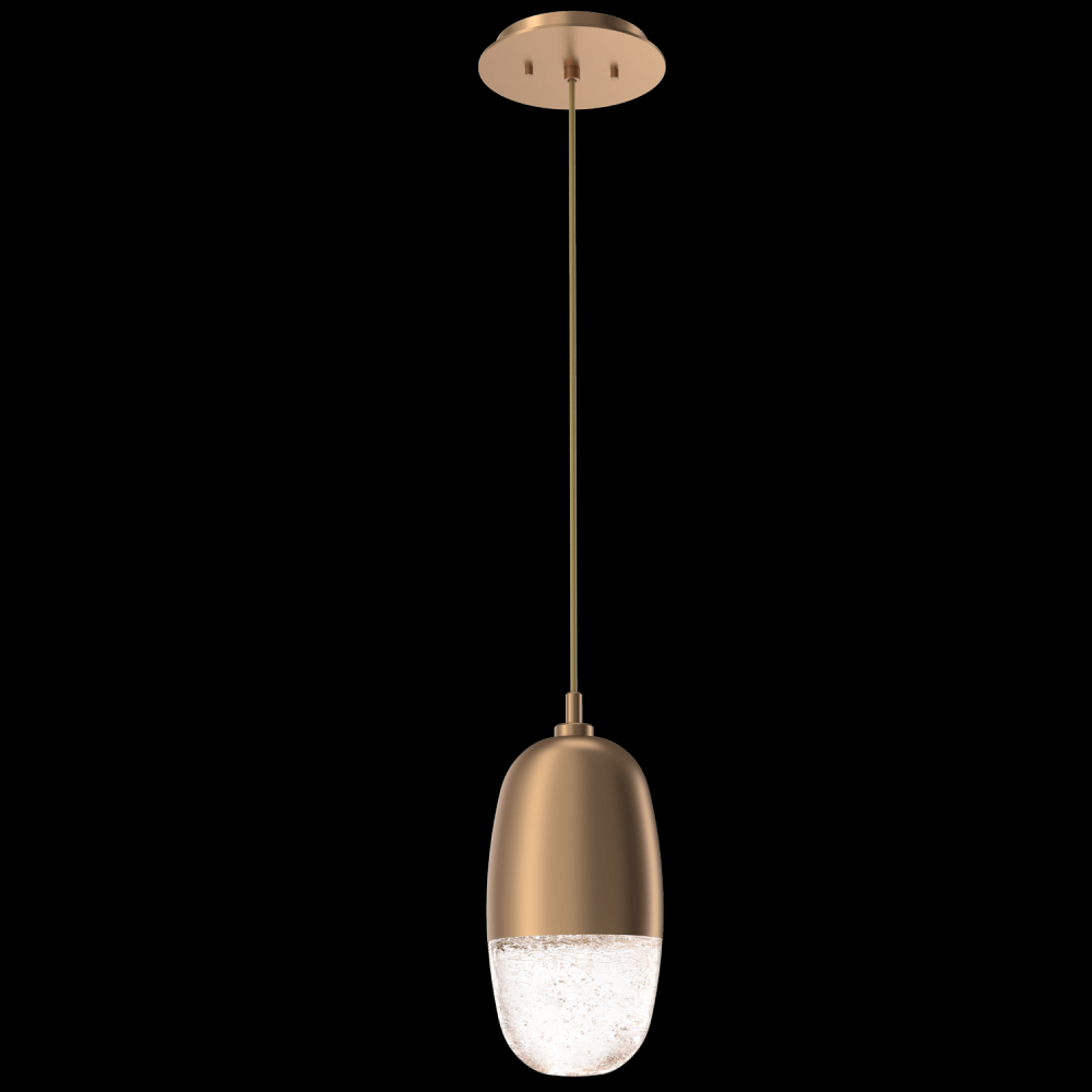 Pebble Pendant-Novel Brass-Pebble Clear