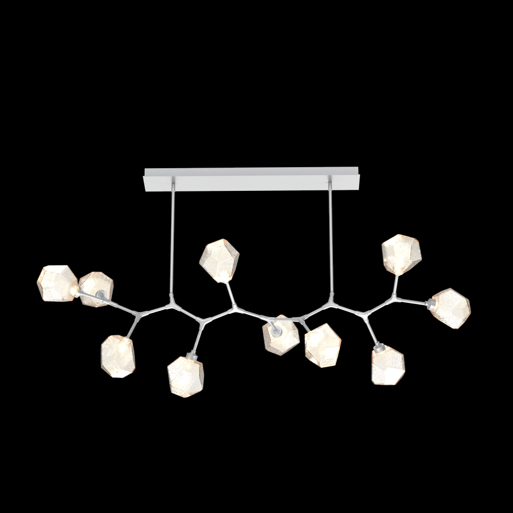 Gem 10pc Branch-Classic Silver-Amber Blown Glass Gem