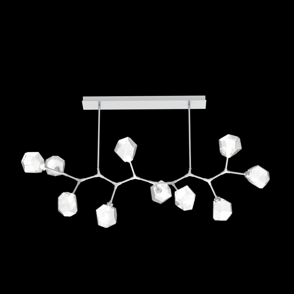 Gem 10pc Branch-Classic Silver-Clear Blown Glass Gem