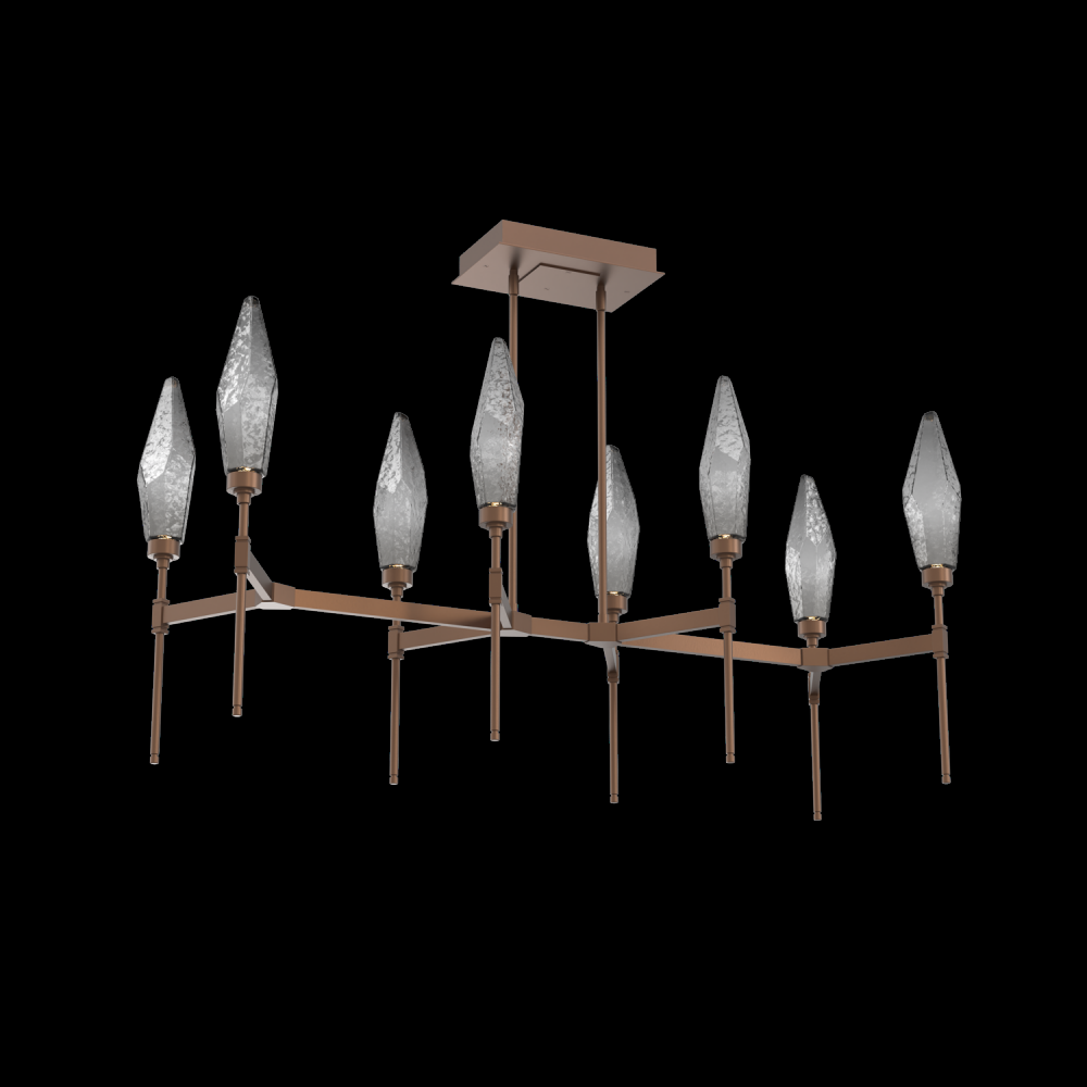 Rock Crystal Linear Belvedere Suspension-48-Burnished Bronze