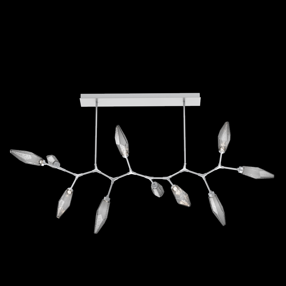 Rock Crystal 10pc Branch-Classic Silver-Chilled Blown Glass