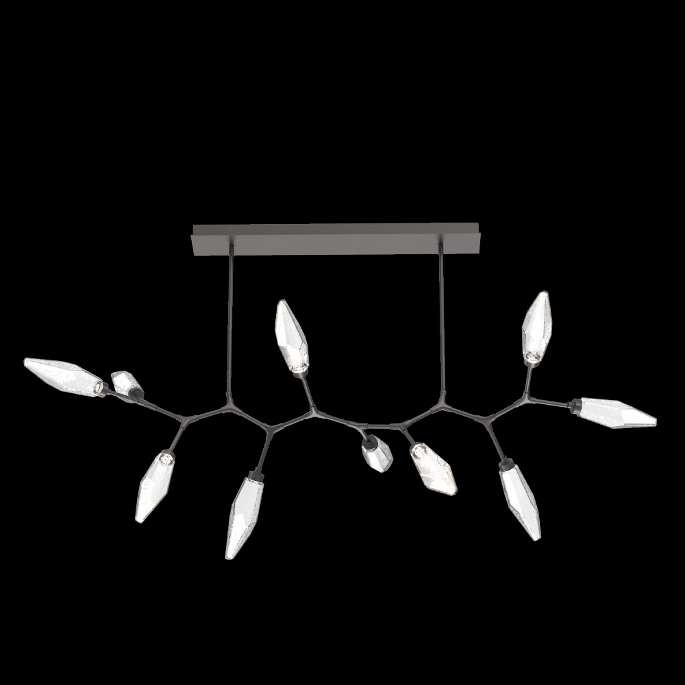Rock Crystal 10pc Branch-Graphite-Chilled Blown Glass