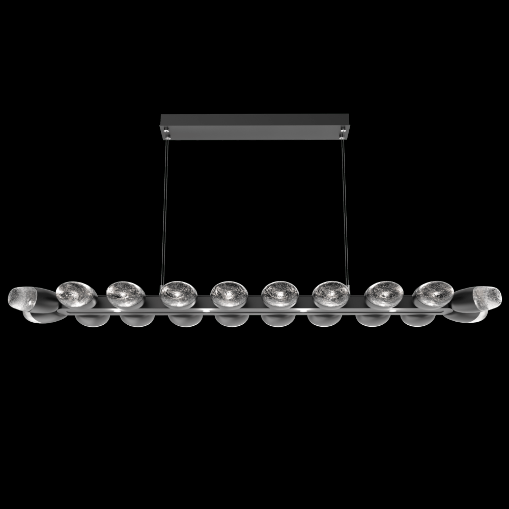 Pebble Linear Suspension 60" Small Glass-Matte Black-Pebble Clear