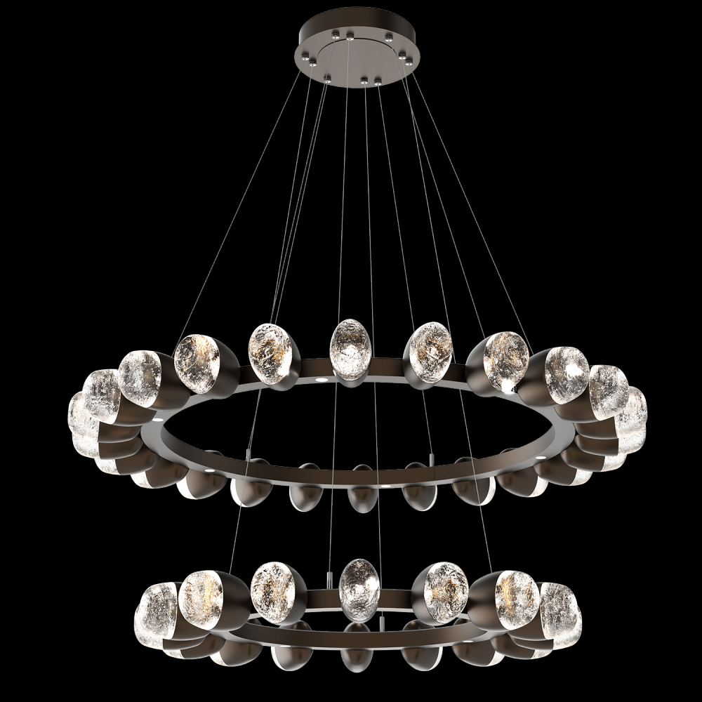 Pebble DoubleRing 36" & 48" Small Glass-Flat Bronze-Pebble Clear