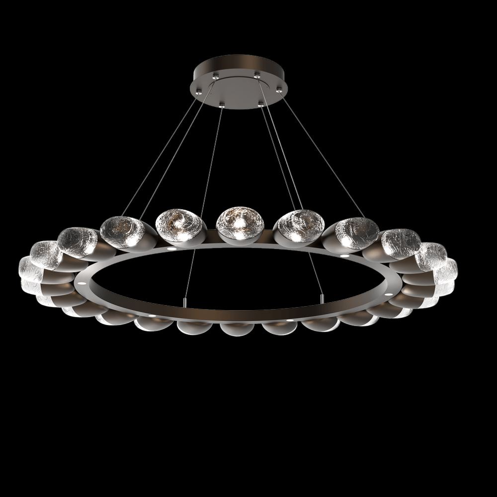 Pebble 48"Ring (24 Small Glass)-Flat Bronze-Pebble Clear