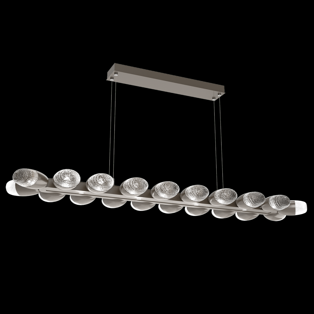 Pebble Linear Suspension 60" Small Glass-Graphite-Pebble Clear
