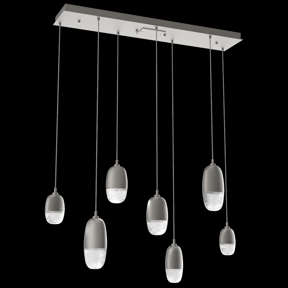 Pebble 7 Linear Multiport S/M/L Glass-Gunmetal-Pebble Clear