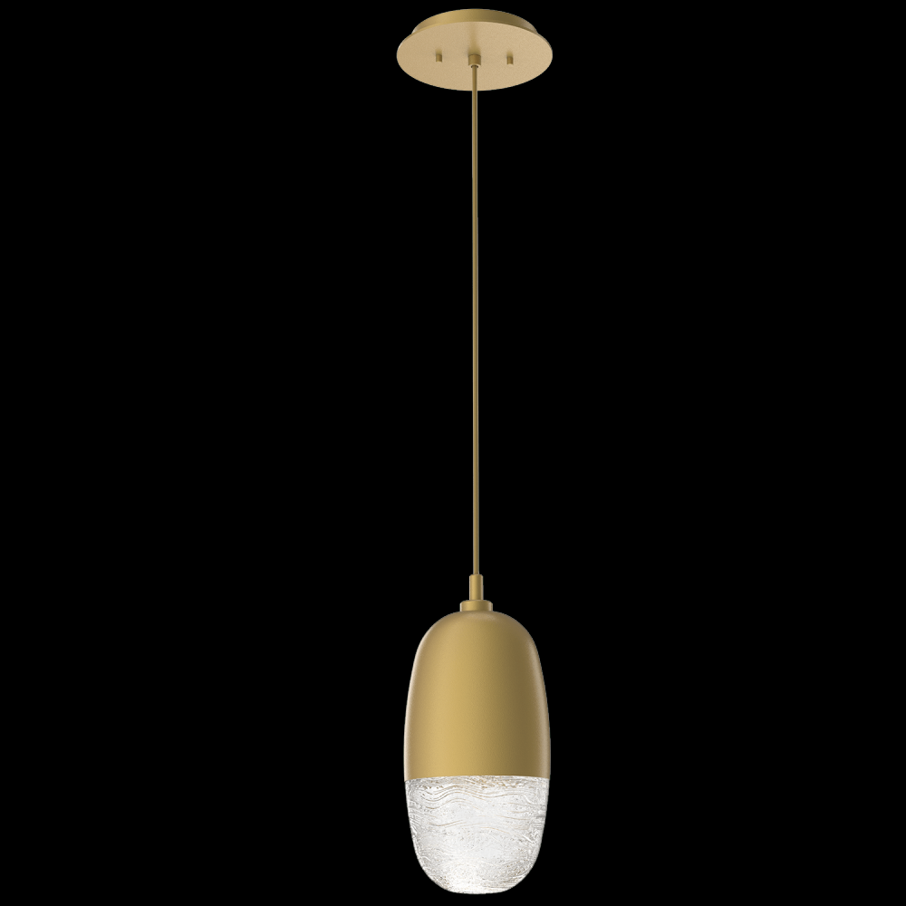 Pebble Pendant-Gilded Brass-Pebble Clear
