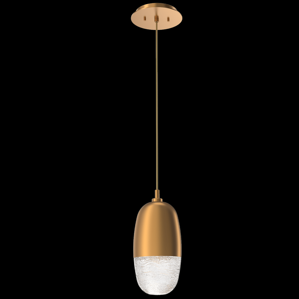 Pebble Pendant-Novel Brass-Pebble Clear