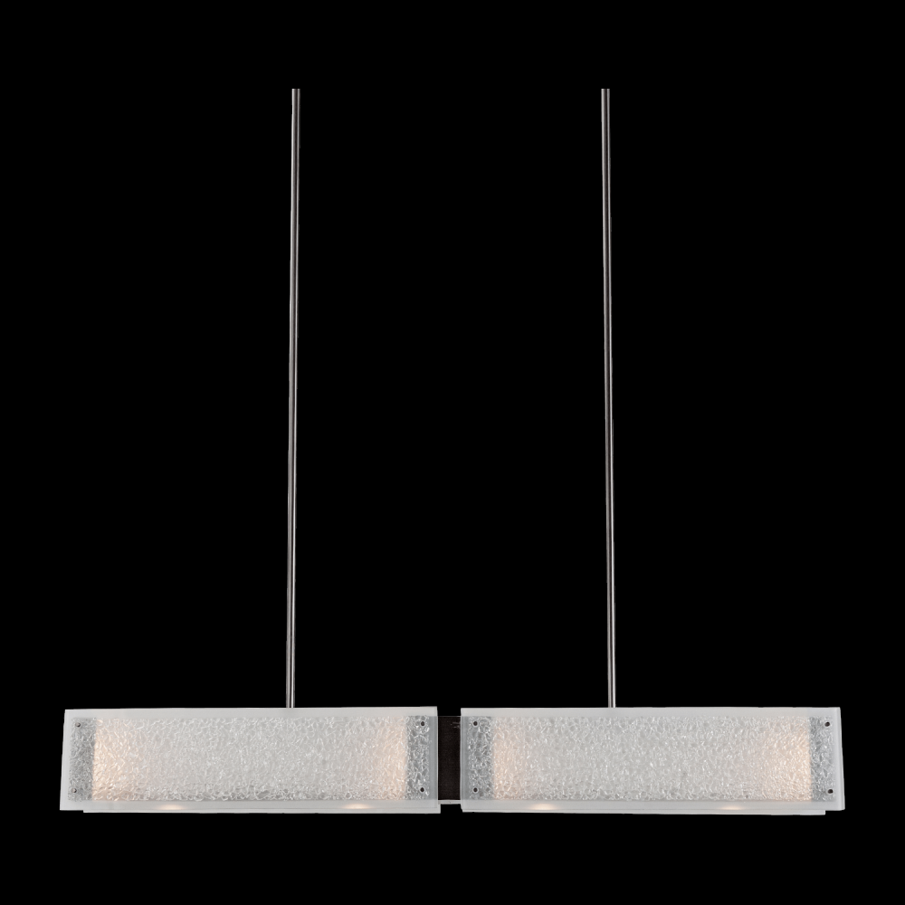 Textured Glass Linear Suspension-56-Novel Brass