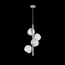 Hammerton CHB0086-T4-CS-GC-001-L1 - Luna 4pc Twisted Vine-Classic Silver-Geo Inner - Clear Outer-Threaded Rod Suspension-LED 2700K