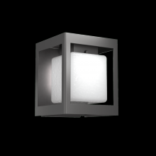 Hammerton ODB0076-01-AG-HO-L2 - Outdoor Square Box Sconce-Argento Grey-Blown Glass