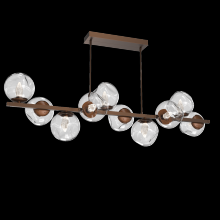 Hammerton PLB0086-T0-BB-GC-001-L1 - Luna 10pc Twisted Branch-Burnished Bronze-Geo Inner - Clear Outer-Threaded Rod Suspension-LED 2700K